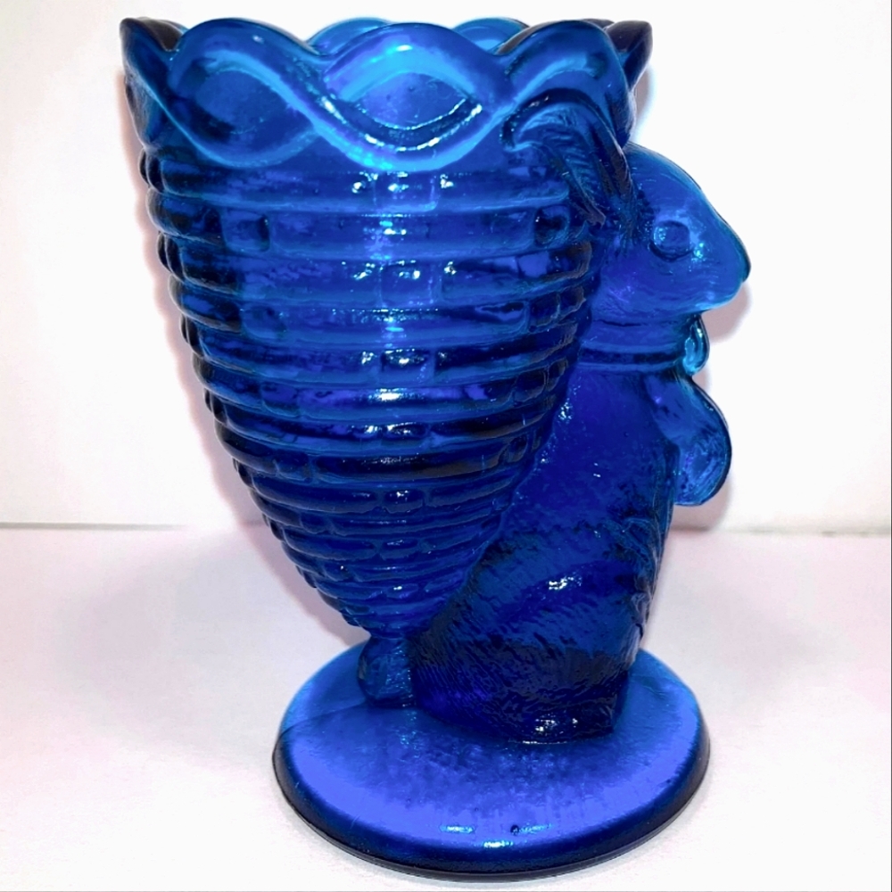 Fenton Blue 🔵 Cobalt Glass Easter Bunny Egg